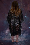 BLACK LACE FRINGE KIMONO